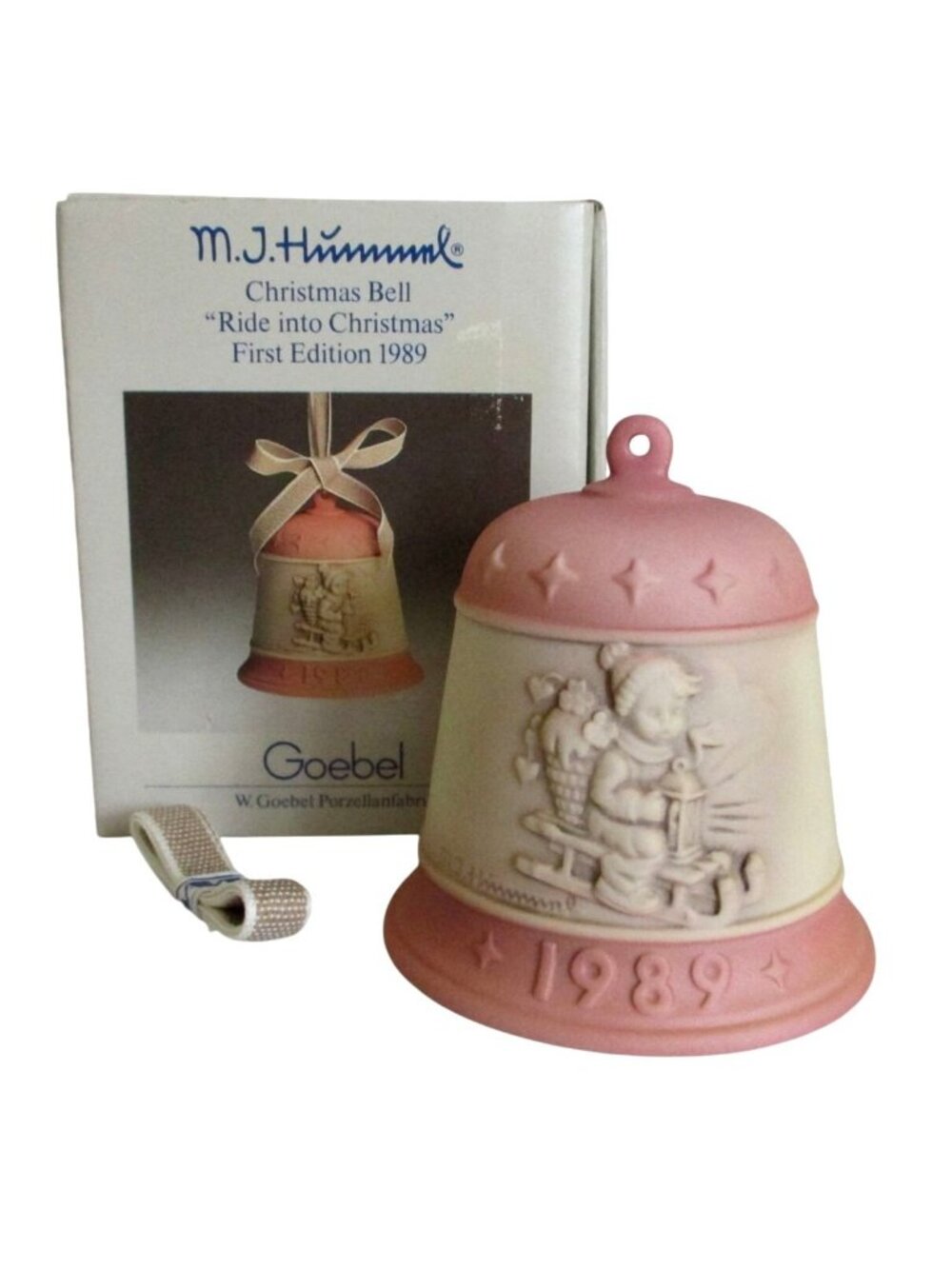 1989 Hummel Annual Bell Ornament "Ride Into Christmas" Series #1 Boxed